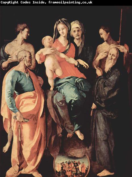 Jacopo Pontormo Annen-Altar, Madonna mit Hl. Anna, links
